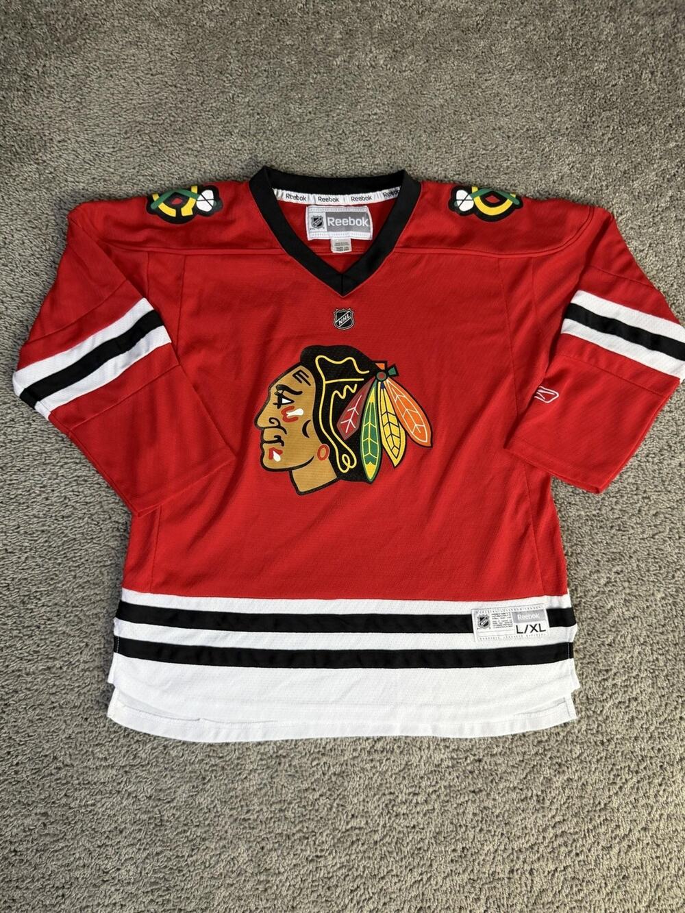 Chicago Blackhawks Jersey Boys XL Red NHL Hockey Reebok Youth L/XL Team Logo